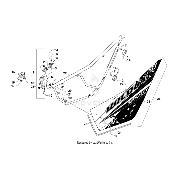 Decal,Door Spt-Lh (Mb) By Arctic Cat