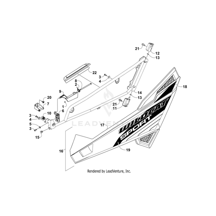 Decal,Door Upr-Rh (Lm Grn) By Arctic Cat