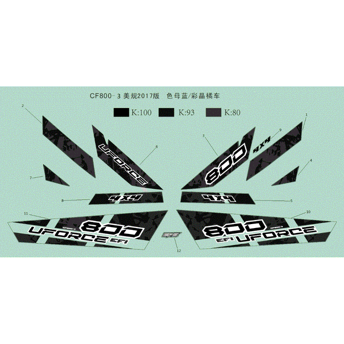 Decal Front Deco Panel Lh by CF Moto