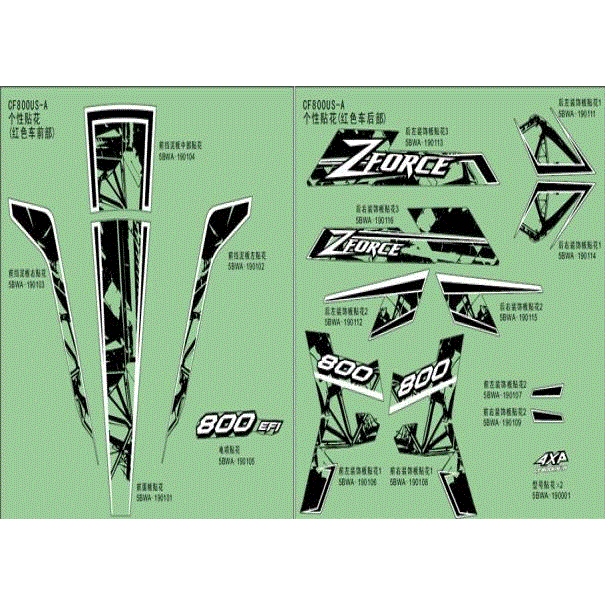 Decal Front Deco Panel Rh1 by CF Moto