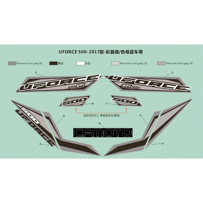 Decal Front Deco Plate(Lh) by CF Moto