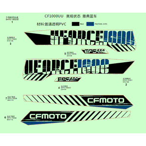 Decal Kit Athens Blue by CF Moto 5HY0-190030 OEM Hardware 5HY0-190030 Northstar Polaris