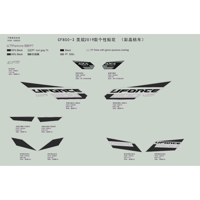 Decal Kit Crystal Orange by CF Moto