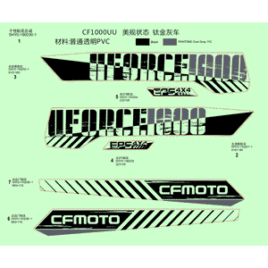 Decal Kit Matte Titanium Grey by CF Moto 5HY0-190030-10000 OEM Hardware 5HY0-190030-10000 Northstar Polaris