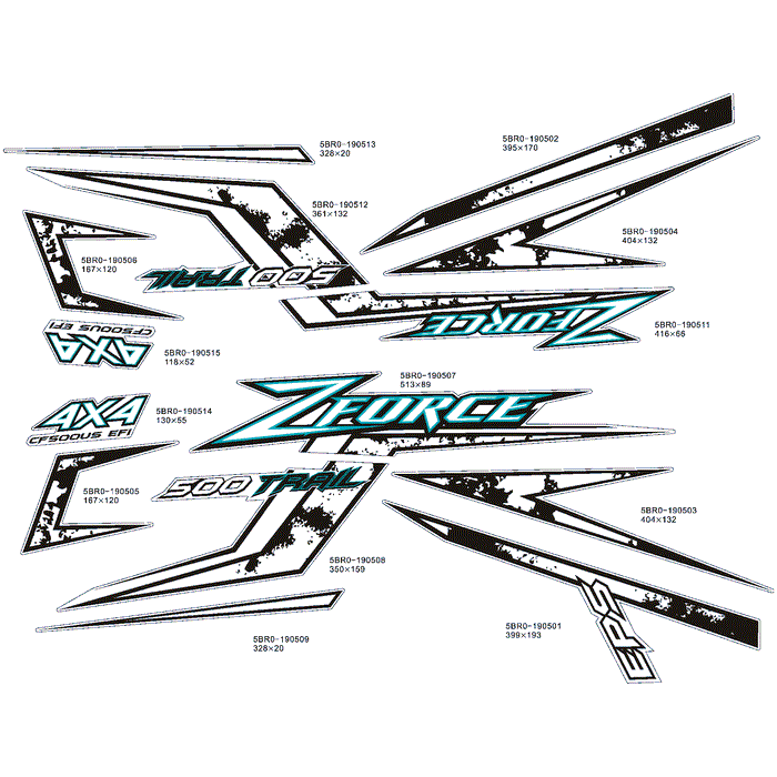 Decal Kit Rear Deco Panel Lh by CF Moto