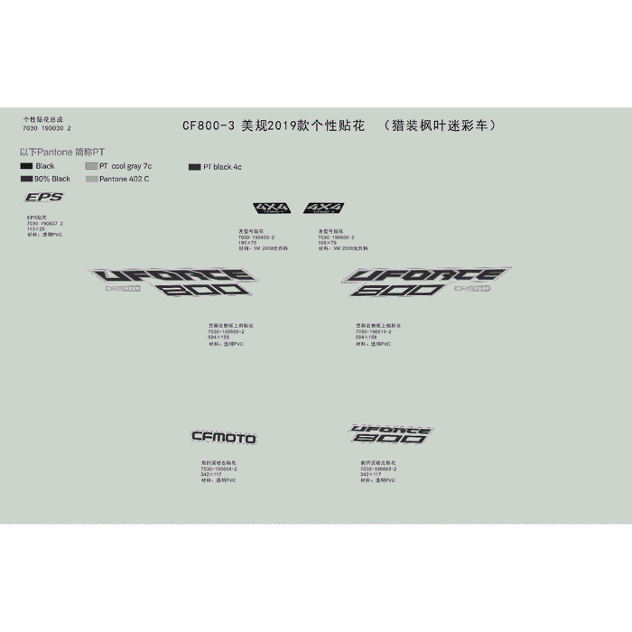 Decal Kit Tt Camo by CF Moto