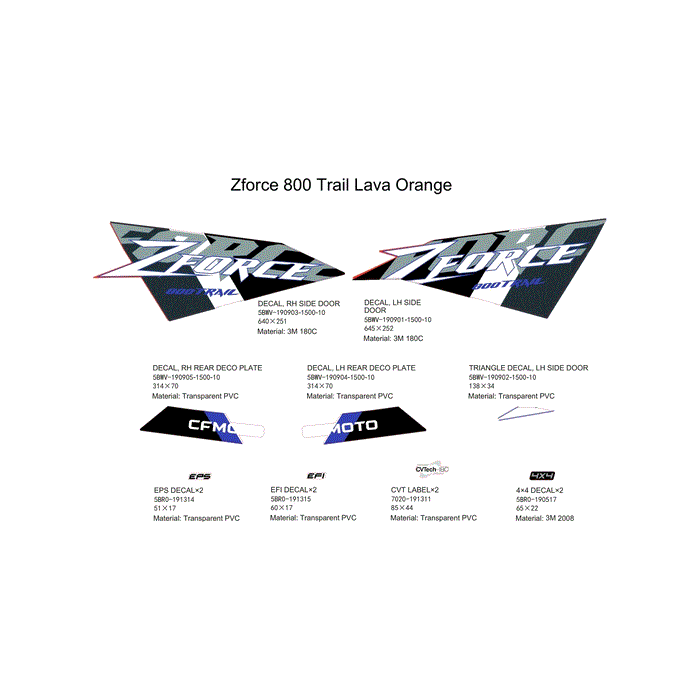 Decal Lh Side Door by CF Moto