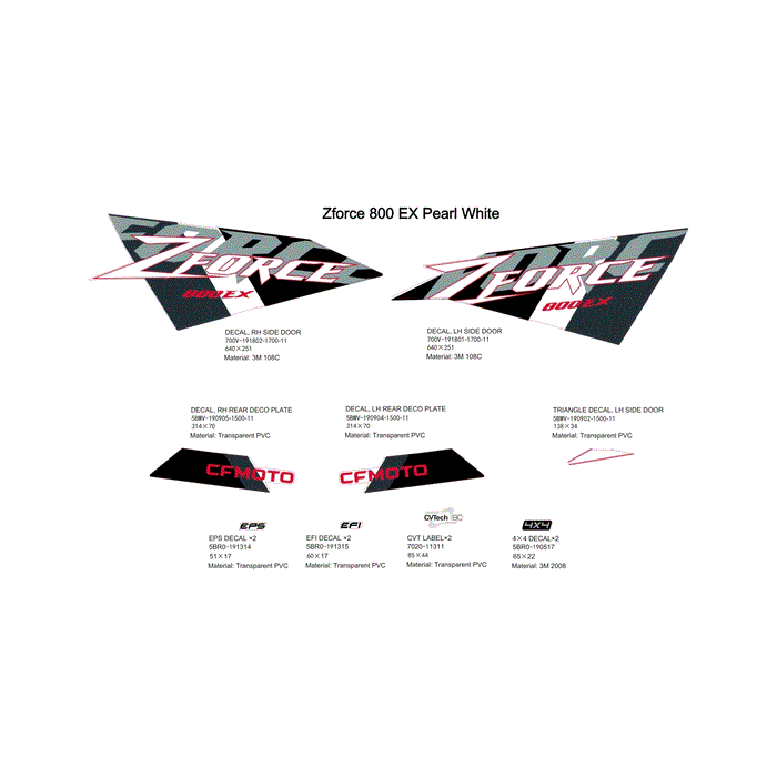 Decal Lh Side Door by CF Moto