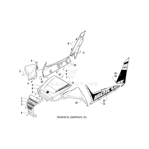 Decal, Lower Side Panel - Left By Arctic Cat 2411-955 OEM Hardware 2411-955 Off Road Express