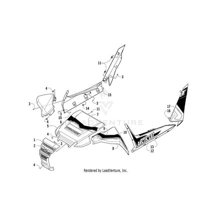 Decal, Lower Side Panel - Left By Arctic Cat