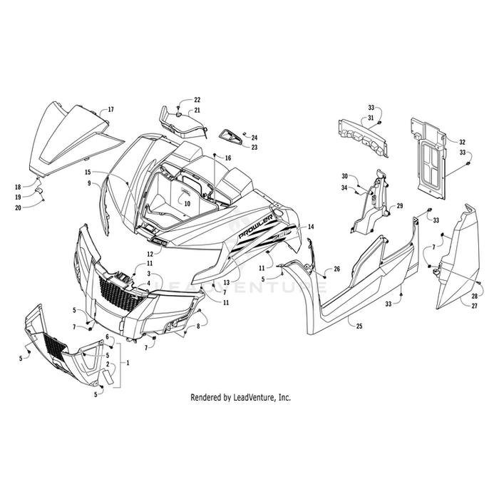 Decal, Panel - Lower - Left - Red By Arctic Cat