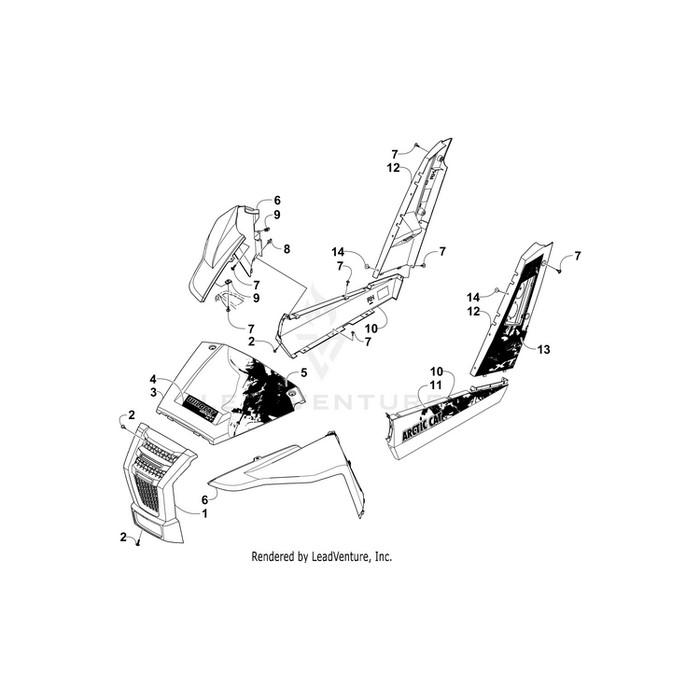 Decal, Panel - Rear &Quot;Xt&Quot; - Left By Arctic Cat