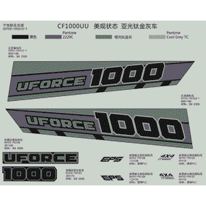 Decal Set Athens Blue by CF Moto 5HY0-190010-10000 OEM Hardware 5HY0-190010-10000 Northstar Polaris