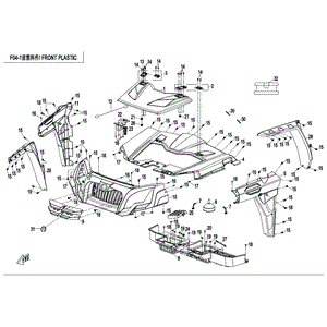 Deco Panel Front (Silver Black) by CF Moto 7030-040131-0H30 OEM Hardware 7030-040131-0H30 Northstar Polaris