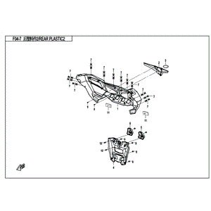 Deco Panel Rear (Black) by CF Moto 7000-043212-0B00 OEM Hardware 7000-043212-0B00 Northstar Polaris