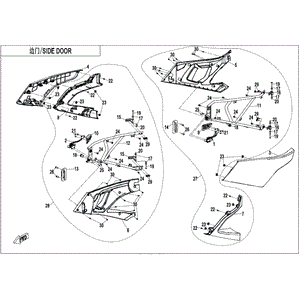 Deco Plate Lh Upper Door Ultra Silver by CF Moto 5BY0-371001-0VF00 OEM Hardware 5BY0-371001-0VF00 Northstar Polaris