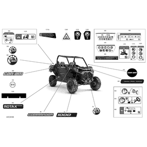 Deep Black, Hood Decal "1000R" by Can-Am 704908892 OEM Hardware 704908892 Off Road Express Peach St