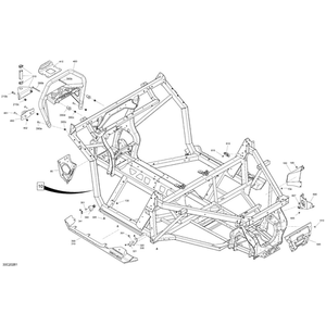 Deep Black, LH Guard Panel by Can-Am 705208686 OEM Hardware 705208686 Off Road Express Peach St