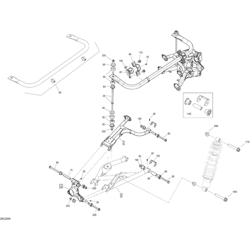 Deep Black, LH Lower Suspension Arm by Can-Am