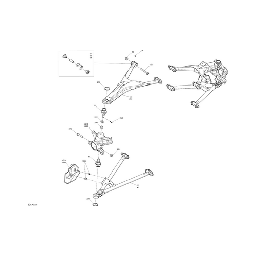 Deep Black, LH Upper Suspension Arm by Can-Am