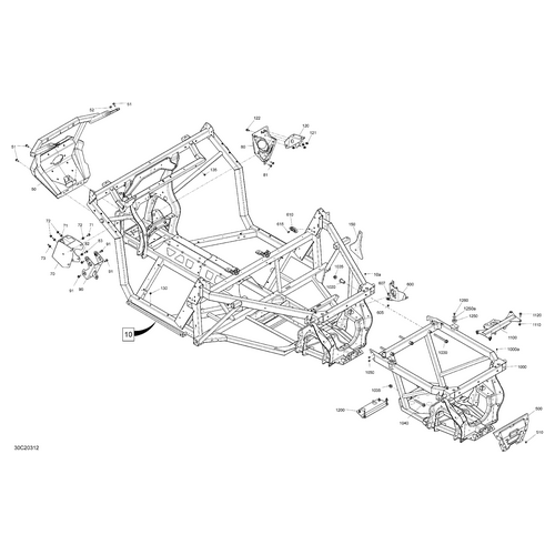 Deep Black, Rear Chasis Kit by Can-Am