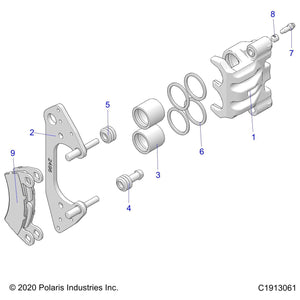 Disc Brake Caliper Assembly, 1 by Polaris 1913060 OEM Hardware P1913060 Off Road Express