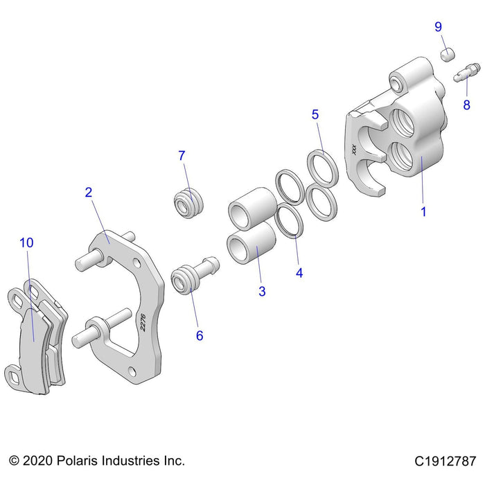 Disc Brake Caliper Mount Assembly 3. by Polaris