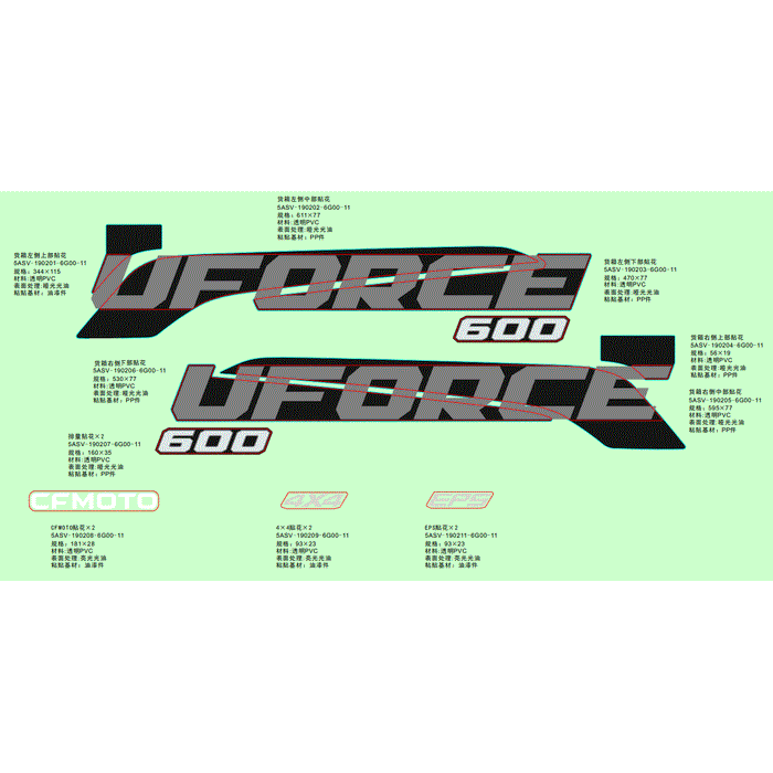 Displacement Decal by CF Moto