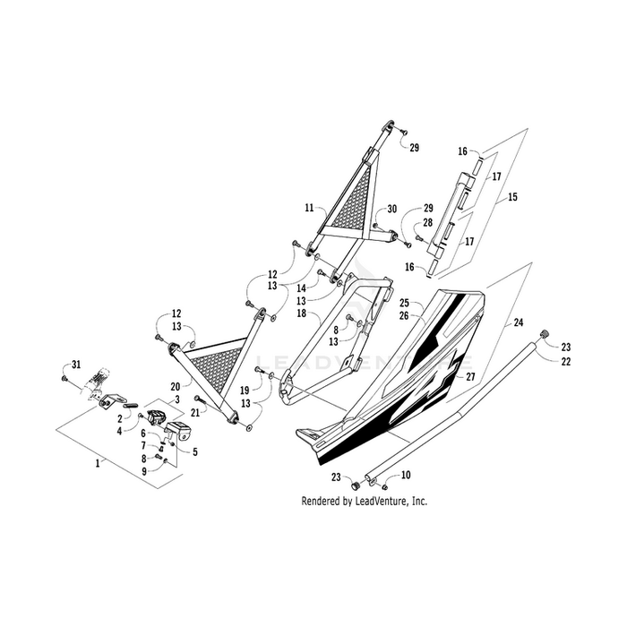 Door,Panel W/Decals-Tag-Rear-Lh(Wc4 Ltd By Arctic Cat