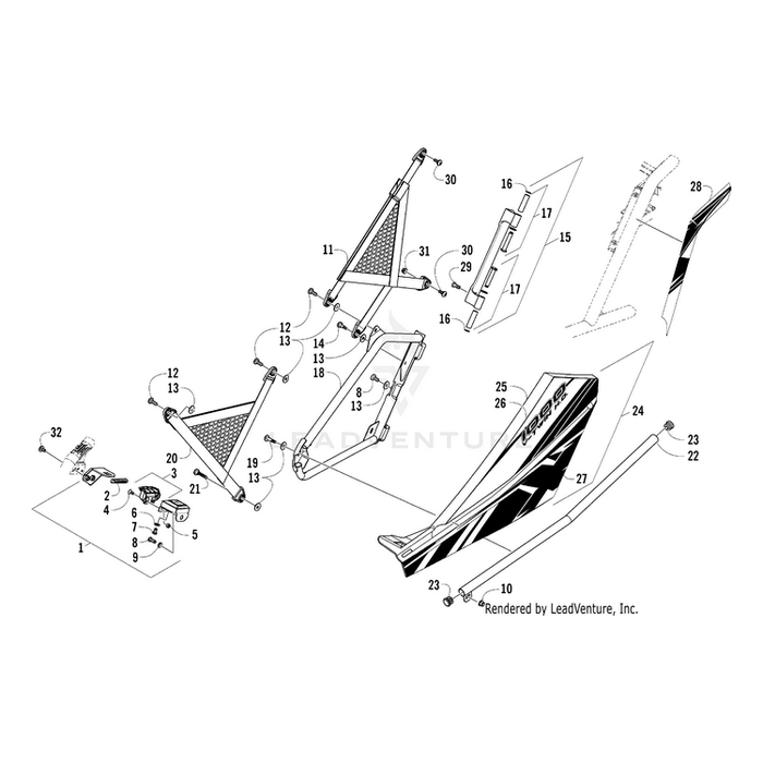 Door,Panel W/Decals-Vr-Rear-Lh (Wc4 X) By Arctic Cat