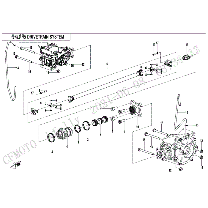 Drive Sleeve Rear Axle by CF Moto