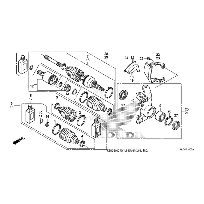 Driveshaft Assembly, Left Front by Honda