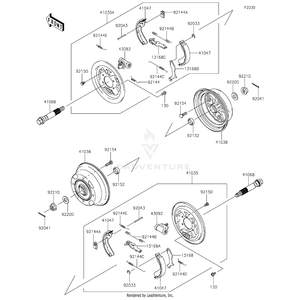 Drum,Front Brake by Kawasaki 41038-0582 OEM Hardware 41038-0582 Off Road Express Peach St