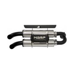 Dual Stack Slip-On Muffler Polaris by MBRP AT-9516PT Dual Muffler 241-10142 Western Powersports Drop Ship