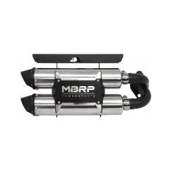 Dual Stack Slip-On Muffler Polaris by MBRP AT-9522PT Dual Muffler 241-10159 Western Powersports Drop Ship