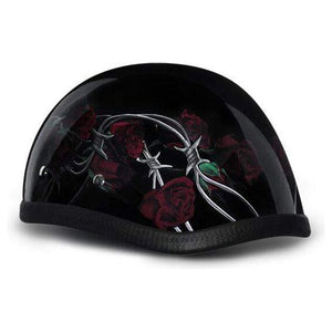 Eagle- W/ Barbed Roses by Daytona Helmets Half Helmet Daytona Helmets