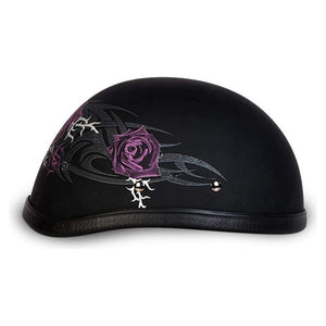 Eagle- W/ Purple Rose by Daytona Helmets Half Helmet Daytona Helmets