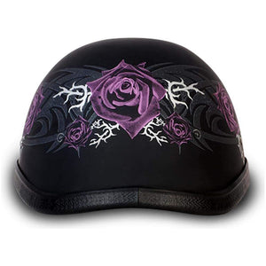 Eagle- W/ Purple Rose by Daytona Helmets Half Helmet Daytona Helmets