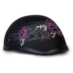 Eagle- W/ Purple Rose by Daytona Helmets Half Helmet Daytona Helmets