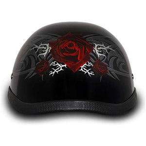 Eagle- W/ Rose by Daytona Helmets Half Helmet Daytona Helmets