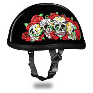 Eagle- W/ Rose Skulls by Daytona Helmets Half Helmet Daytona Helmets