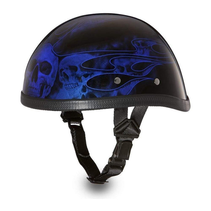 Eagle- W/ Skull Flames Blue by Daytona Helmets