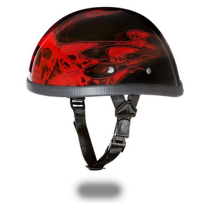 Eagle- W/ Skull Flames Red by Daytona Helmets Half Helmet Daytona Helmets