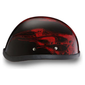 Eagle- W/ Skull Flames Red by Daytona Helmets Half Helmet Daytona Helmets