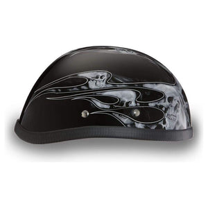 Eagle- W/ Skull Flames Silver by Daytona Helmets Half Helmet Daytona Helmets