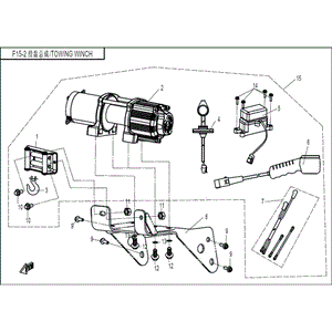 Electric Winch Assembly by CF Moto 7020-150700-1B000 OEM Hardware 7020-150700-1B000 Northstar Polaris