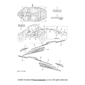 Emblem 1 by Yamaha B0F-F163G-00-00 OEM Hardware B0F-F163G-00-00 Off Road Express