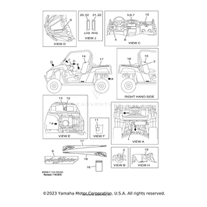 Emblem 1 by Yamaha B35-F1781-10-00 OEM Hardware B35-F1781-10-00 Off Road Express