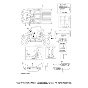 Emblem 1 by Yamaha B5F-F163G-00-00 OEM Hardware B5F-F163G-00-00 Off Road Express