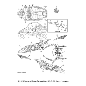 Emblem 1 by Yamaha BAS-F163G-40-00 OEM Hardware BAS-F163G-40-00 Off Road Express